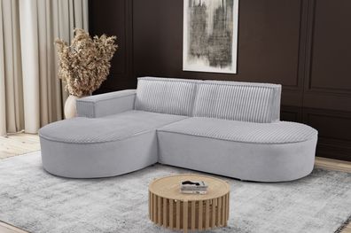 Modernes L-förmiges Designer-Ecksofa Modena Soft Hellgrau Links