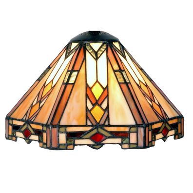 LumiLamp Lampenschirm Tiffany Ø 25x25 cm Beige Glas