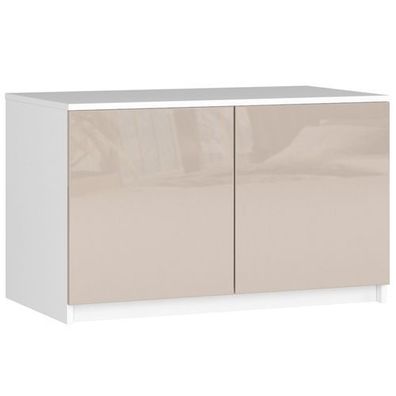 Schrankaufsatz für AKORD S90 Weiß 90 cm Front Cappuccino Glanz 90x55x51 cm