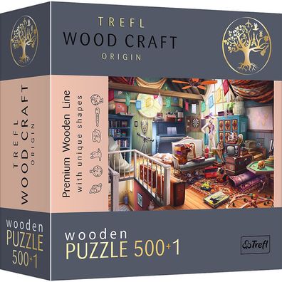 Trefl 20179 Wood Craft Schätze auf dem Dachboden 500 + 1 Teile Holzpuzzle