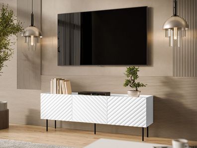 TV-Lowboard Lucca 165 3D Modern TV Schrank Füße aus Stahl Wohnzimmer Kollektion M24