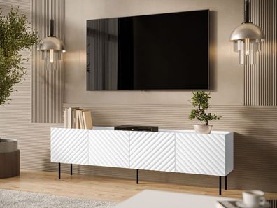TV-Lowboard Lucca 200 4D TV Schrank Modern Füße aus Stahl Wohnzimmer Kollektion M24