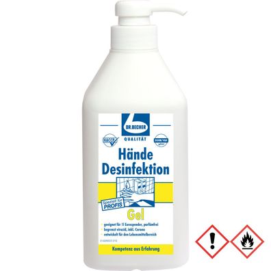 Dr. Becher Hände Desinfektion Gel trocknet schnell hautschonend 1000ml