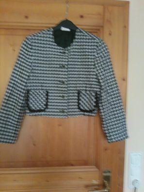 NEU Festliche Schwarz WEISS JACKE IN GR.152 Neuware