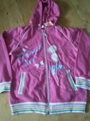 NEU PINK Leichte JACKE/ Kaputze MIT PRINT IN GR.110/116 Neuware