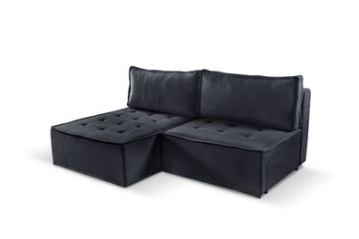 Bohoo Mini modernes Ecksofa mit Schlaffunktion Graphit Links