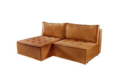 Bohoo Mini modernes Ecksofa mit Schlaffunktion Ziegel Links