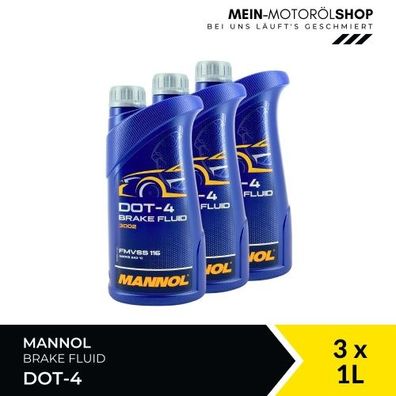 Mannol Brake Fluid DOT-4 3x1 Liter