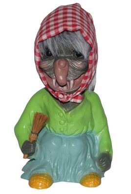 Souvenir Wackel Figur Hexe groß H 22 cm Wackelfigur Original mit Wackelkopf