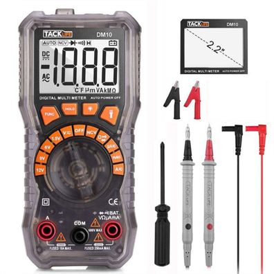 Tacklife Digitalmultimeter, Messleitungen mit Krokodilklemme, Schraubendreher-DM10