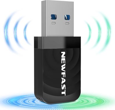 Newfast USB-WLAN-Adapter 1300 Mbit/s für PC