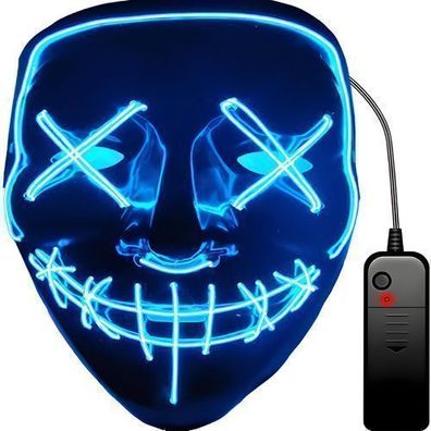 LED Maske Halloween Neon Verkleidung Kostüme Purge Maske 3 Beleuchtungsmodi Retoo