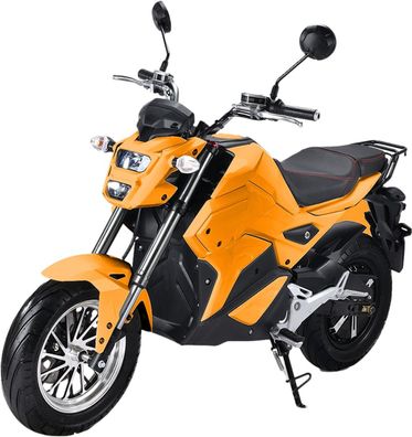 Elektro Motorrad RE8 Orange 45km/ h 72V20Ah Lead Accid Alufelgen Naked Bike