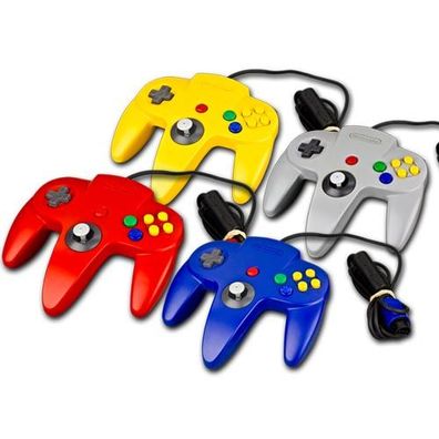 4 Original N64 Controller Unausgeleiert GELB + BLAU + ROT + GRAU - N64