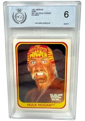 HULK HOGAN WWF WWE Merlin Karte 1991 PGS gegraded no BGS PSA INKgrafix Toys A241