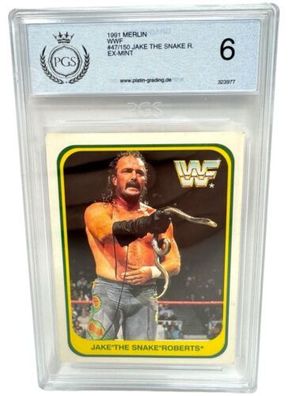 JAKE SNAKE Roberts WWF WWE Merlin Karte 1991 PGS no BGS PSA -INKgrafix Toys A241