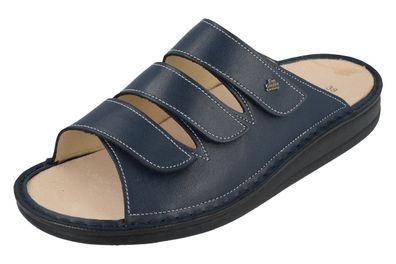 FINN Comfort Korfu Pantolette Damen blau atlantic Nube Glattleder