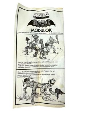 Modulok Anleitung Original 1980er Masters Universe MOTU - INKgrafiX TOYS A