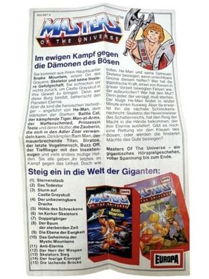 EUROPA FLYER - Masters Kassette - Hörspiel 1980er - MOTU - INKgrafix Toys A24