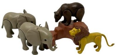 Playmobil Dschungel Tiere Löwe Elefant Bär- Felsen - INKgrafiX TOYS A