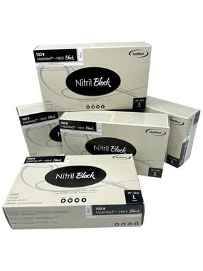 INKgrafiX® MaiMed Nitril-Einweghandschuhe "NITRIL BLACK" Puderfrei 500Stk. L - 8