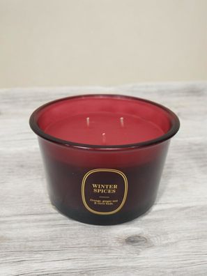H&M Home Duftkerze Winter Spices 3-Docht H 8 cm - Ø 13 cm rot 430g