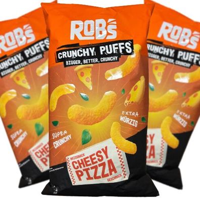 Rob`s Crunchy Puffs | Bigger, Better, Crunchy | Cheesy Pizza 3x 130g