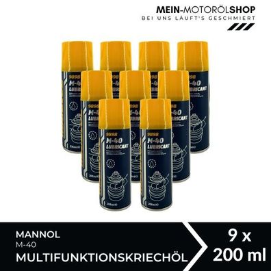 Mannol M-40 Lubricant Multifunktionskriechöl Universalöl 9x200 ML