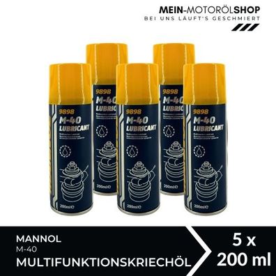 Mannol M-40 Lubricant Multifunktionskriechöl Universalöl 5x200 ML