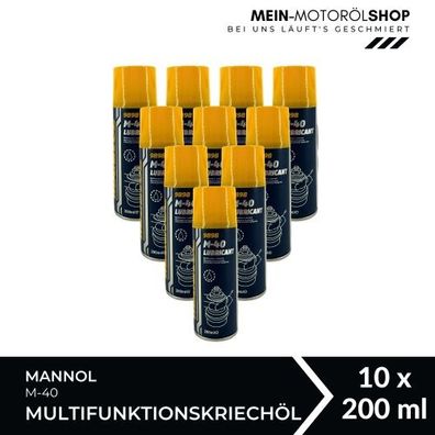 Mannol M-40 Lubricant Multifunktionskriechöl Universalöl 10x200 ML