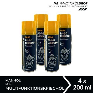 Mannol M-40 Lubricant Multifunktionskriechöl Universalöl 4x200 ML