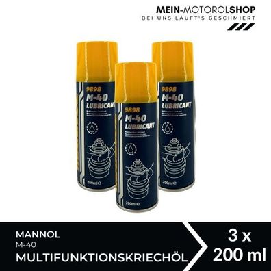 Mannol M-40 Lubricant Multifunktionskriechöl Universalöl 3x200 ML