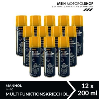 Mannol M-40 Lubricant Multifunktionskriechöl Universalöl 12x200 ML