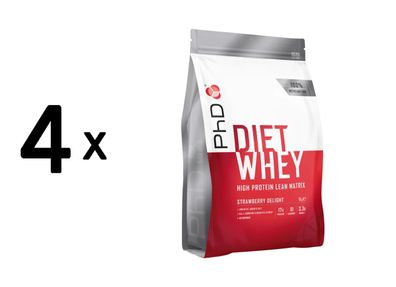 4 x PhD Diet Whey (2,2 lb) Strawberry Delight