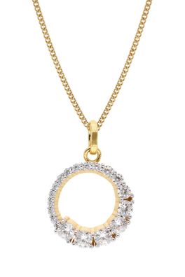 trendor Schmuck Damen Zirkonia-Anhänger Gold 333/8kt an vergoldeter Silberkette 6838