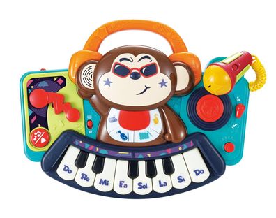 Moni Musikspielzeug Keyboard DJ Monkey 3137 Melodien, Tasten, Licht, Mikrofon