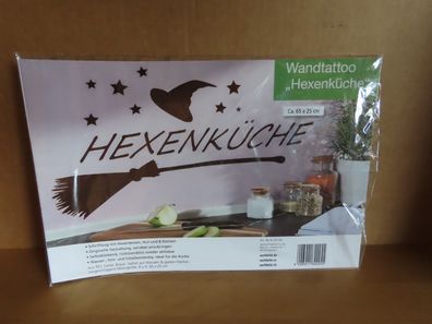 Wandtattoo -Hexenküche- Schriftzug Hut 8 Sterne ca. 65x25cm