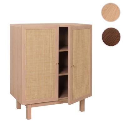 Highboard HWC-M51, Kommode Schrank Sideboard, Massiv-Holz Mango Kubu Rattan