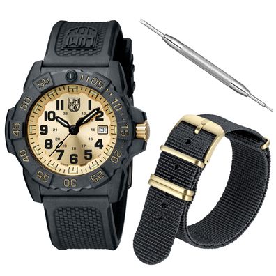 Luminox Armbanduhr XS.3505. GP. SET Navy SEAL Gold Limited Edition, Taucheruhr