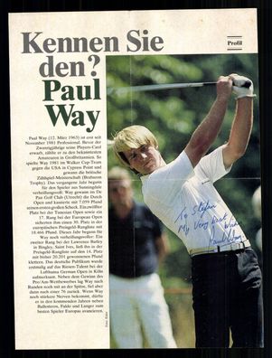 Paul Way Golf Original Signiert + G 40939