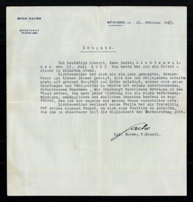Hugo Sachs Kgl. Norwegischer Konsul 1923 Original Signiert + G 40977