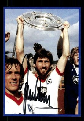 Manfred Kaltz Autogrammkarte Hamburger SV Deutscher Meister Orig Signiert