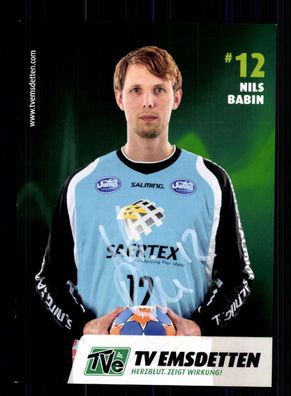 Nils Babin Autogrammkarte TV Emsdetten Original Signiert Handball + A165387