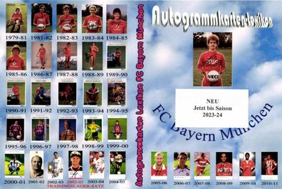 Autogrammkarten Lexikon Bayern München 1979-2024 NEU Aktualisiert