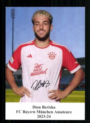 Dion Berisha Autogrammkarte Bayern München Amateure 2023-24 Original Signiert