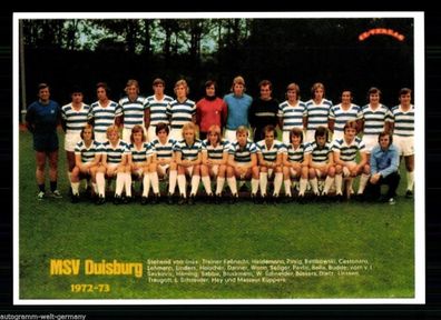 MSV Duisburg Mannschaftskarte 1972-73