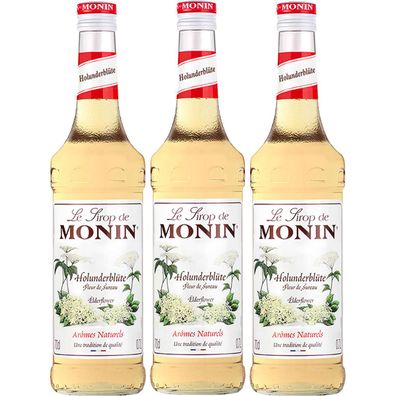 Monin Holunderblüten Sirup blumiges aromatische Drinks 700ml 3er Pack