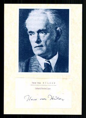 Hans von Hülsen 1890-1968 Deutscher Schriftsteller Original ## BC G 40813