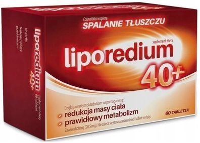 Liporedium 40+ Fettstoffwechsel Abnehmen Fatburner Gewichtsverlust 60 tableten