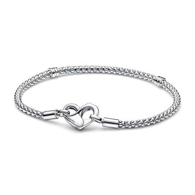 Armband 18 cm - Silber - Schlangenband Herzschloss